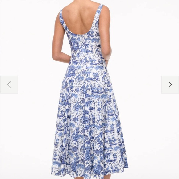 STAUD Blue and White Printed Maxi Dress - Picture 2 of 8